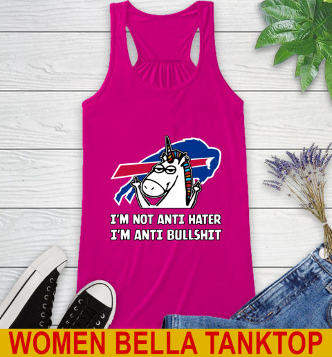 Buffalo Bills NFL Football Unicorn I'm Not Anti Hater I'm Anti Bullshit Racerback Tank 8