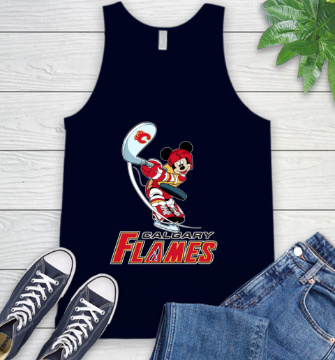 NHL Hockey Calgary Flames Cheerful Mickey Mouse Shirt Tank Top 3
