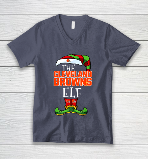 Cleveland Browns Christmas ELF Funny NFL V-Neck T-Shirt 7
