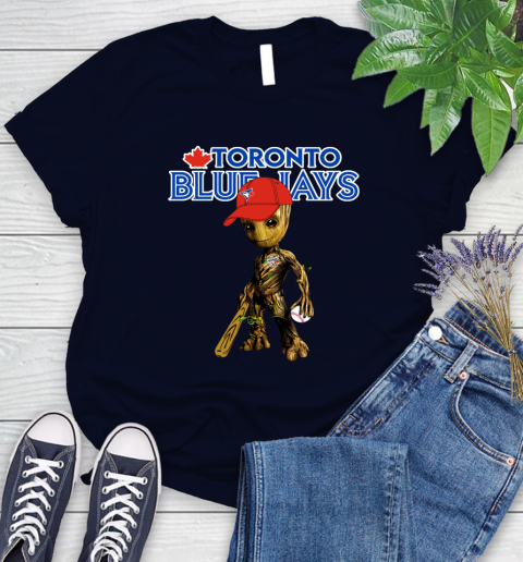 MLB Toronto Blue Jays Groot Guardians Of The Galaxy Baseball Women's T-Shirt 3