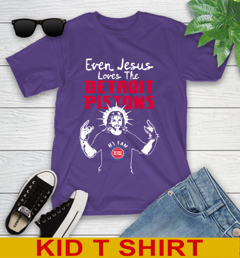 Detroit Pistons NBA Basketball Even Jesus Loves The Pistons Shirt Youth T-Shirt 4 Detroit Pistons NBA Basketball Even Jesus Loves The Pistons Shirt Youth T-Shirt - Image 4