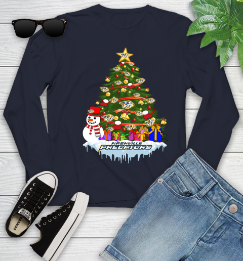 Nashville Predators Merry Christmas NHL Hockey Sports Youth Long Sleeve 3