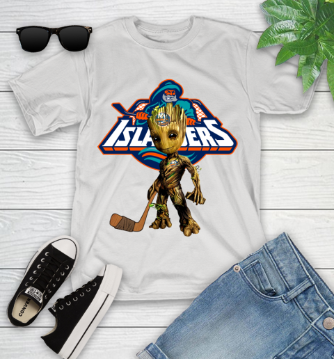 New York Islanders NHL Hockey Groot Marvel Guardians Of The Galaxy Youth T-Shirt