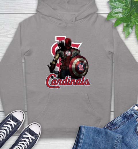 MLB Captain America Thor Spider Man Hawkeye Avengers Endgame Baseball St.Louis Cardinals Hoodie 6