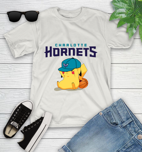NBA Pikachu Basketball Sports Charlotte Hornets Youth T-Shirt 12