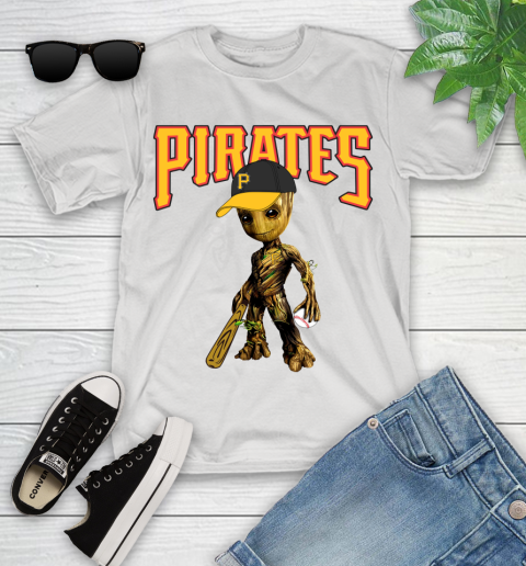 MLB Pittsburgh Pirates Groot Guardians Of The Galaxy Baseball Youth T-Shirt