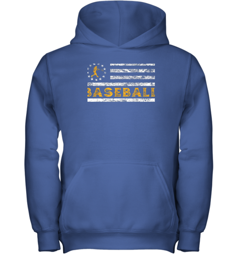 t5qv baseball lovers vintage american betsy ross flag softball youth hoodie 43 front royal