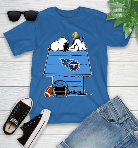 Tennessee Titans NFL Football Snoopy Woodstock The Peanuts Movie Youth T-Shirt 9