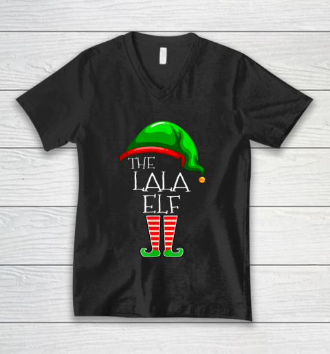 Lala Elf Group Matching Family Christmas Gift Funny V-Neck T-Shirt