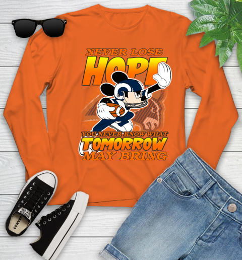 Los Angeles Rams NFL Football Mickey Disney Never Lose Hope Youth Long Sleeve 3