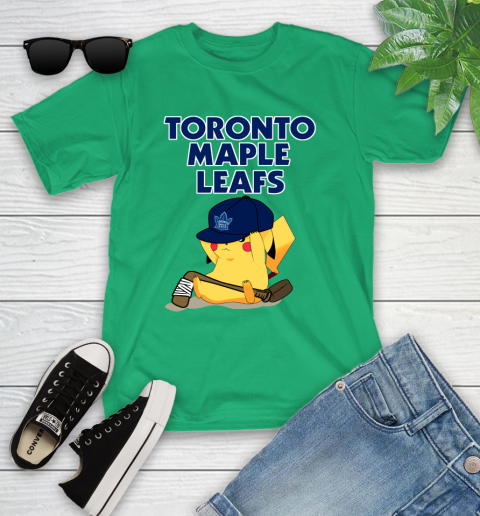 NHL Pikachu Hockey Sports Toronto Maple Leafs Youth T-Shirt 6