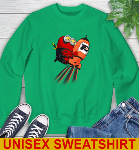 NHL Hockey Philadelphia Flyers Deadpool Minion Marvel Shirt Sweatshirt 8