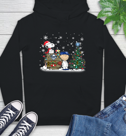MLB Tampa Bay Rays Snoopy Charlie Brown Christmas Baseball Commissioner's Trophy Hoodie