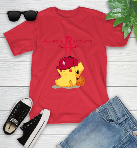 NBA Pikachu Basketball Sports Houston Rockets Youth T-Shirt 10