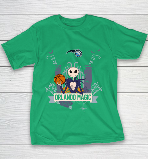 NBA Orlando Magic Basketball Jack Skellington Halloween Youth T-Shirt 3