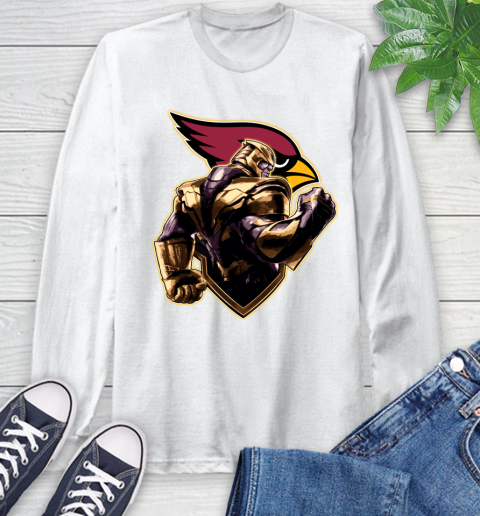 NFL Thanos Avengers Endgame Football Sports Arizona Cardinals Long Sleeve T-Shirt