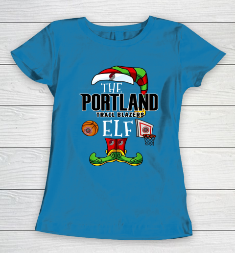 Portland Trail Blazers Christmas ELF Funny NBA Women's T-Shirt 6