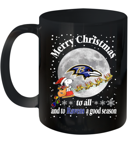 Baltimore Ravens Merry Christmas To All And To Ravens A Good Season NFL Football Sports Ceramic Mug 11oz