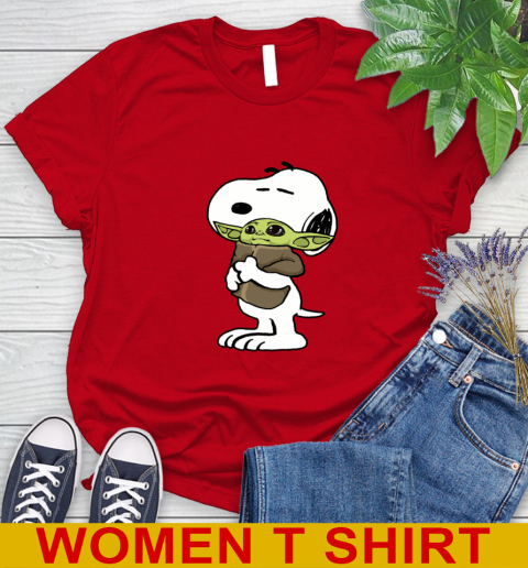 Snoopy Hugging Baby Yoda Shirt 98