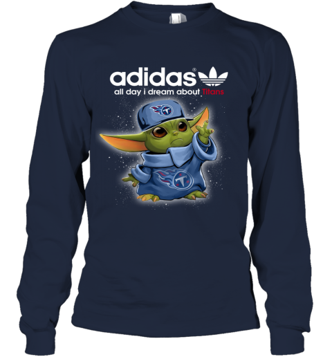 Baby Yoda Adidas All Day I Dream About Tennessee Titans 2nvk baby yoda adidas all day i dream about tennessee titans long sleeve tee 14 front navy