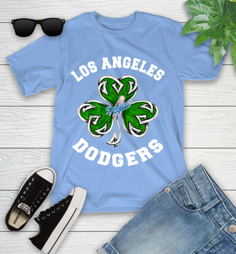 MLB Los Angeles Dodgers Three Leaf Clover St Patrick's Day Baseball Sports Youth T-Shirt 15
