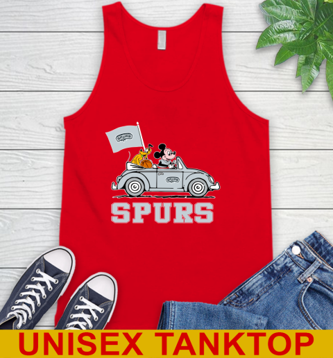 NBA Basketball San Antonio Spurs Pluto Mickey Driving Disney Shirt Tank Top 6