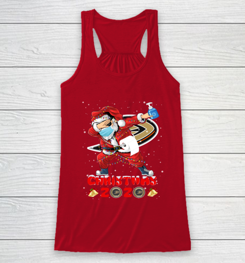 Anaheim Ducks Funny Santa Claus Dabbing Christmas 2020 NHL Racerback Tank 4