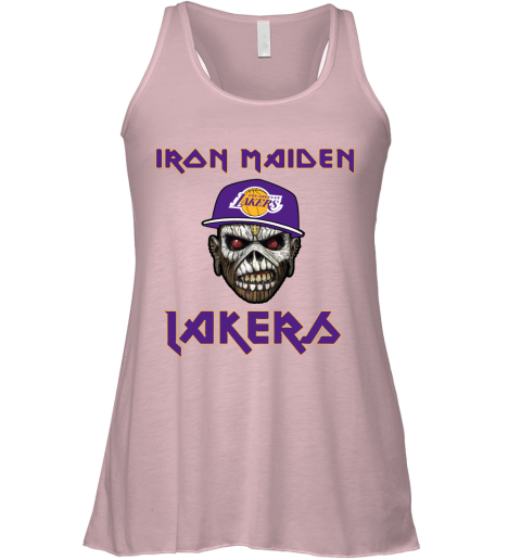 lt3p nba los angeles lakers iron maiden rock band music basketball flowy tank 32 front soft pink