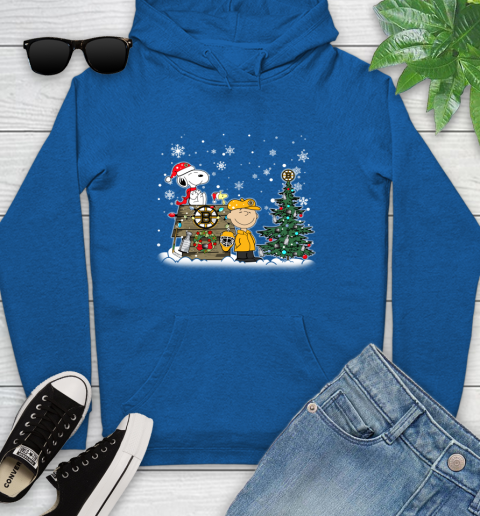 NHL Boston Bruins Snoopy Charlie Brown Woodstock Christmas Stanley Cup Hockey Youth Hoodie 11