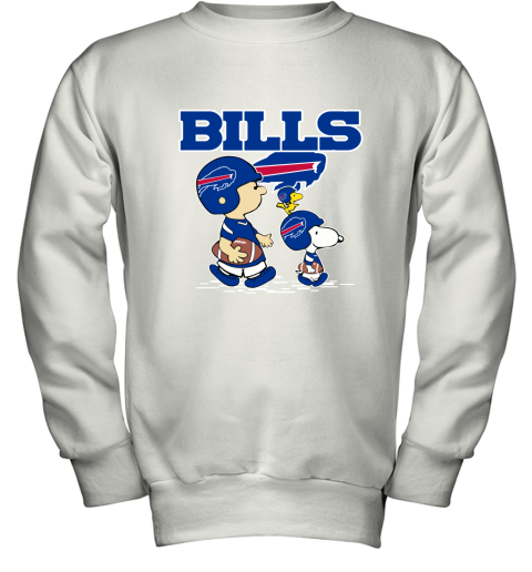 Buffalo Bills Let's Play Football Together Snoopy NFL Youth Sweatshirt