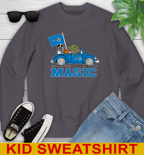 NBA Basketball Orlando Magic Darth Vader Baby Yoda Driving Star Wars Shirt Youth Sweatshirt 6