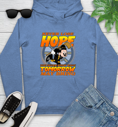Boston Bruins NHL Hockey ootball Mickey Disney Never Lose Hope Youth Hoodie 13