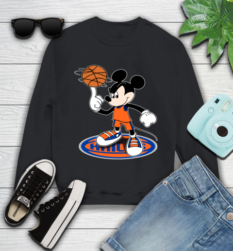 NBA Basketball New York Knicks Cheerful Mickey Disney Shirt Youth Sweatshirt