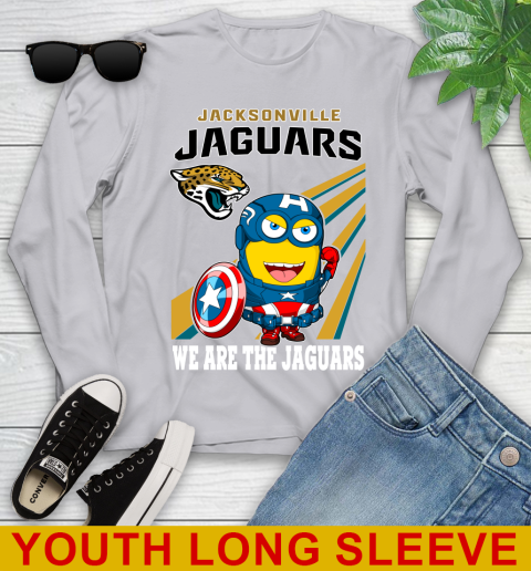 NFL Football Jacksonville Jaguars Captain America Marvel Avengers Minion Shirt Youth Long Sleeve 5