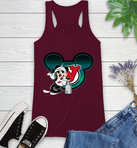 NHL New Jersey Devils Stanley Cup Mickey Mouse Disney Hockey T Shirt Racerback Tank 3