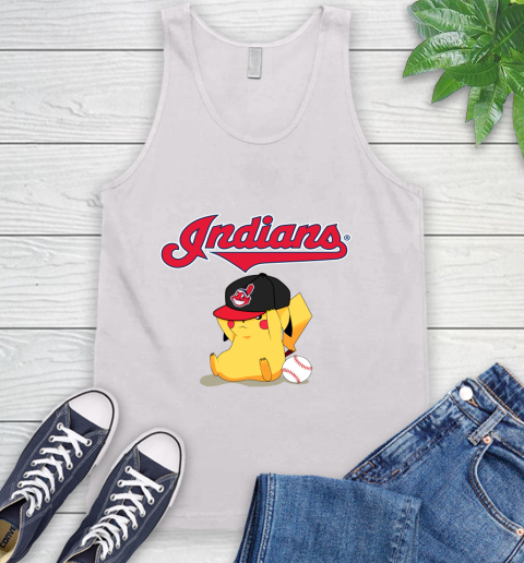 MLB Pikachu Baseball Sports Cleveland Indians Tank Top
