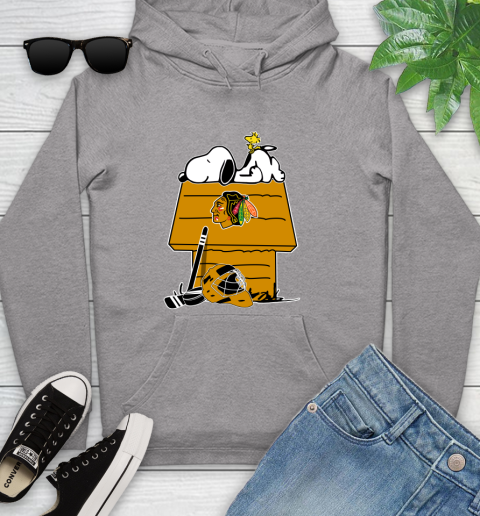 Chicago Blackhawks NHL Hockey Snoopy Woodstock The Peanuts Movie Youth Hoodie 6