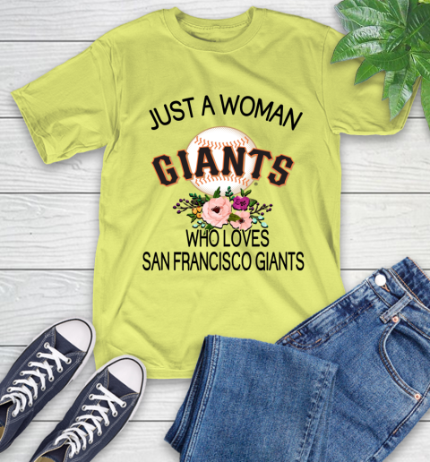 MLB Just A Woman Who Loves San Francisco Giants Baseball Sports T-Shirt 8