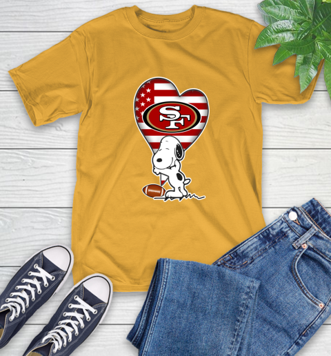 San Francisco 49ers NFL Football The Peanuts Movie Adorable Snoopy T-Shirt 3