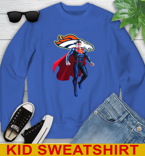 NFL Superman DC Sports Football Denver Broncos Youth Sweatshirt 7