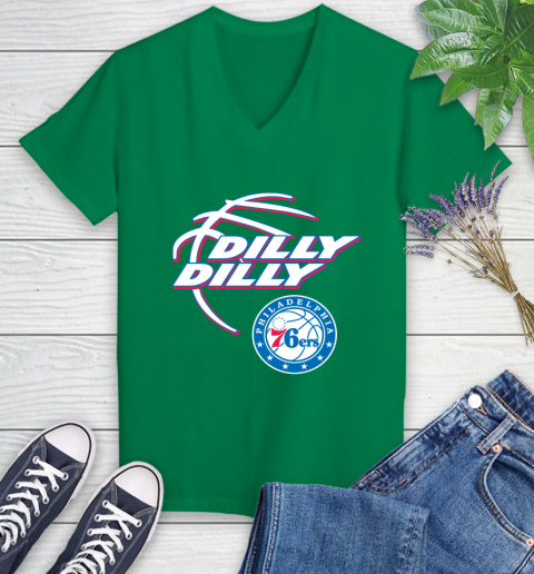 NBA Philadelphia 76ers Dilly Dilly Basketball Sports Women's V-Neck T-Shirt 5