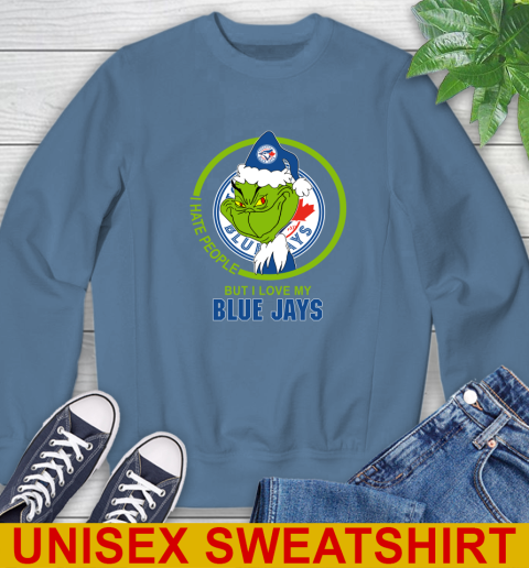 Toronto Blue Jays MLB Christmas Grinch I Hate People But I Love My Favorite Baseball Team Sweatshirt 8