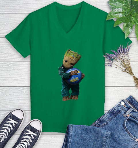 NBA Groot Guardians Of The Galaxy Basketball Sports Denver Nuggets Women's V-Neck T-Shirt 5