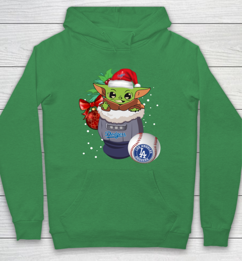 Los Angeles Dodgers Christmas Baby Yoda Star Wars Funny Happy MLB Hoodie 8