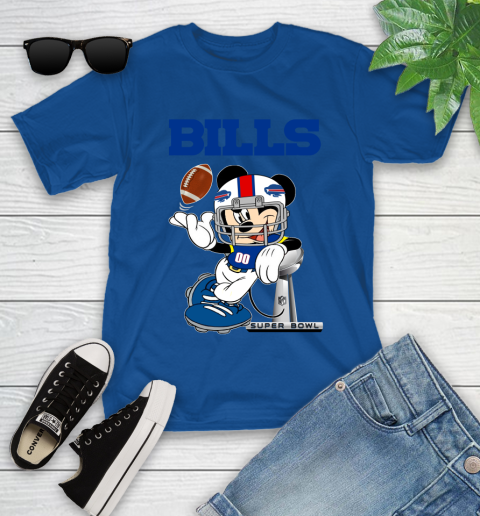NFL Buffalo Bills Mickey Mouse Disney Super Bowl Football T Shirt Youth T-Shirt 9