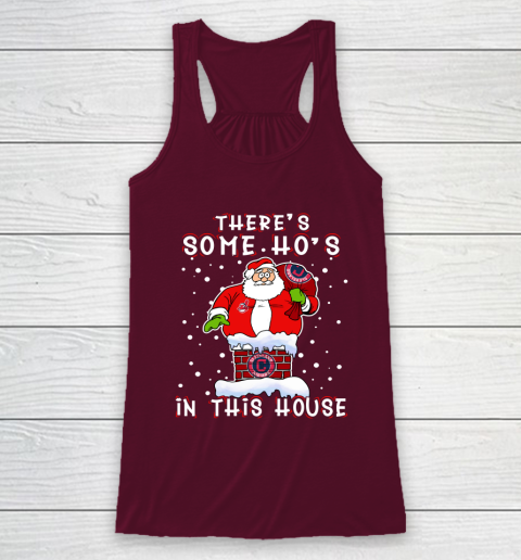Cleveland Indians Christmas There Is Some Hos In This House Santa Stuck In The Chimney MLB Racerback Tank 2
