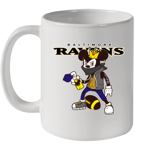Baltimore Ravens NFL Football Mickey Peace Sign Sports Ceramic Mug 11oz