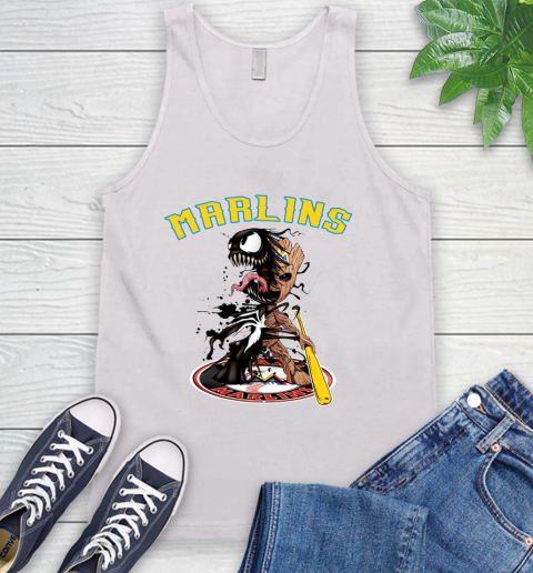 MLB Miami Marlins Baseball Venom Groot Guardians Of The Galaxy Tank Top
