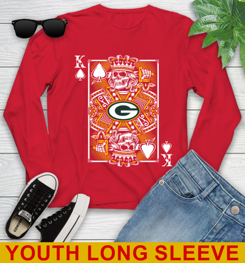 Green Bay Packers NFL Football The King Of Spades Death Cards Shirt Youth Long Sleeve 11
