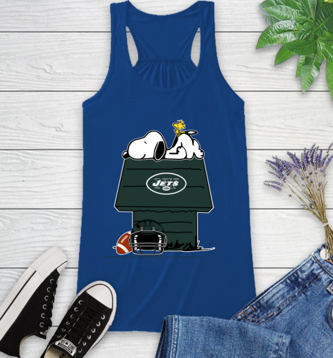 New York Jets NFL Football Snoopy Woodstock The Peanuts Movie Racerback Tank 9